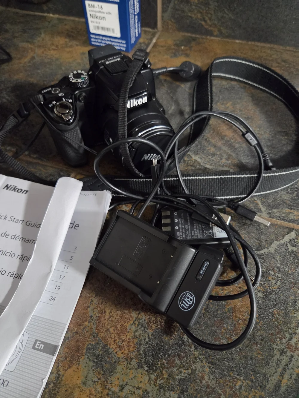 Nikon Black Compact DSLR Camera with Strap For Parts Orange Light Blinks When On